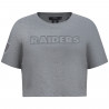 PRO STANDARD RAIDERS WOMENS NEUTRAL SHORT SLEEVE BOXY TEE