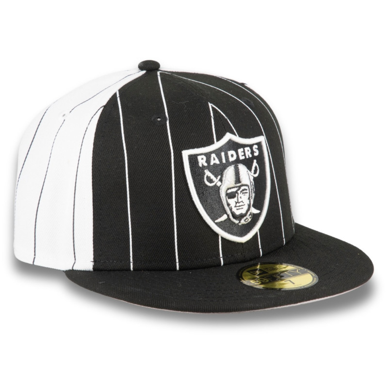 NEW ERA 59FIFTY RAIDERS PINSTRIPE CAP
