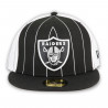 NEW ERA 59FIFTY RAIDERS PINSTRIPE CAP