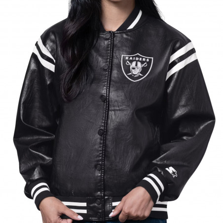 STARTER WOMENS HIGH HEAT LEATHER VARSITY JACKET