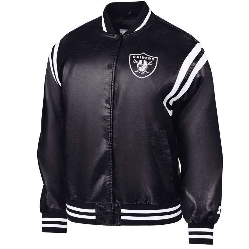 STARTER WOMENS HIGH HEAT LEATHER VARSITY JACKET