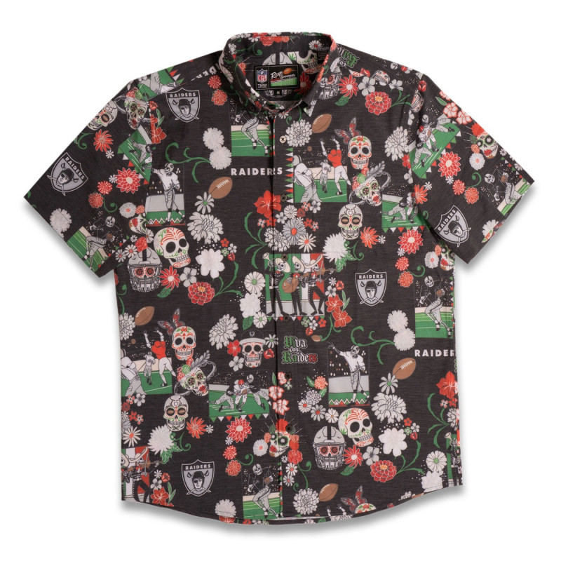 LAS VEGAS RAIDERS DIA DE LOS MUERTOS BUTTON UP SHIRT