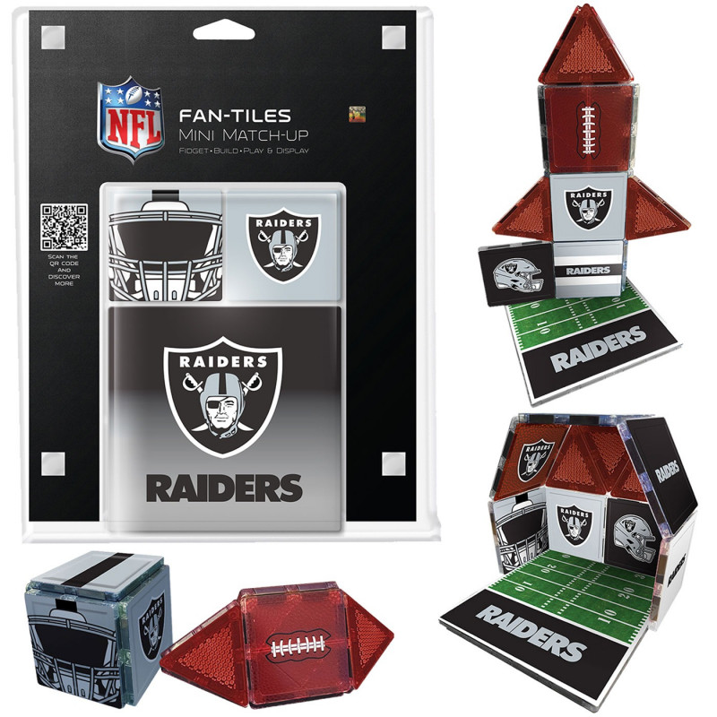 LAS VEGAS RAIDERS 17 PIECE FAN TILES SET