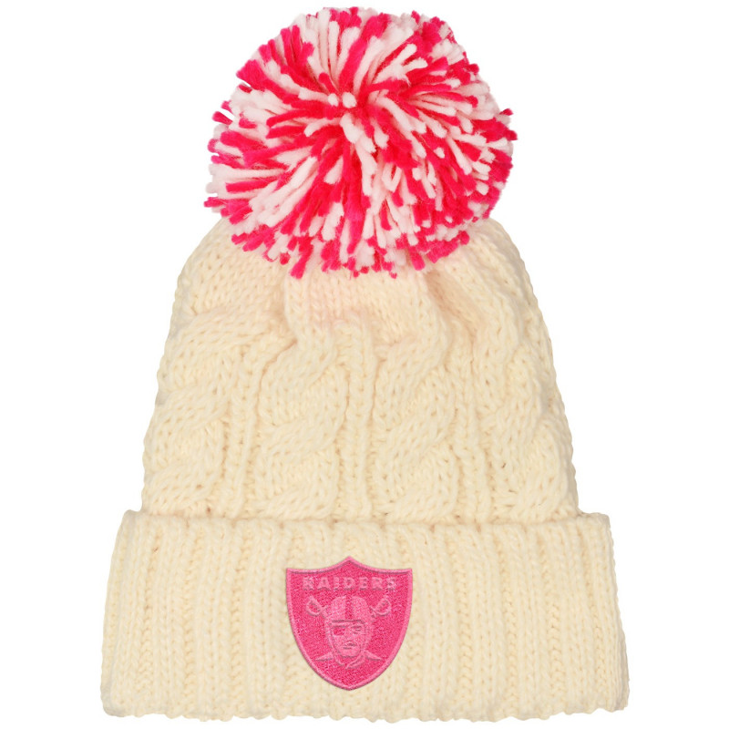 GIRLS YOUTH RAIDERS PINK POM KNIT CAP