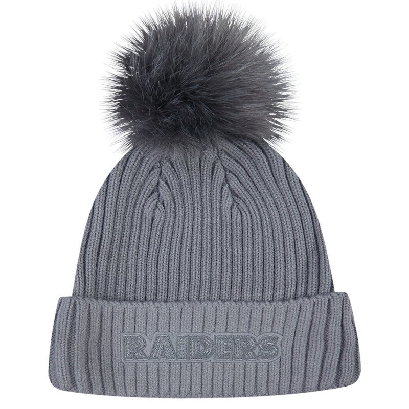 PRO STANDARD WOMENS RAIDERS WASHED CLASSICS POM KNIT CAP