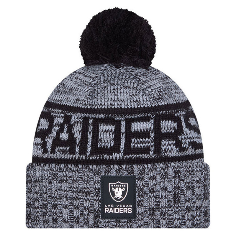 New Era Las Vegas Raiders Official 2025 Sideline Sport POm Knit Cap | Official Las Vegas Raiders Knit Cap Sale
