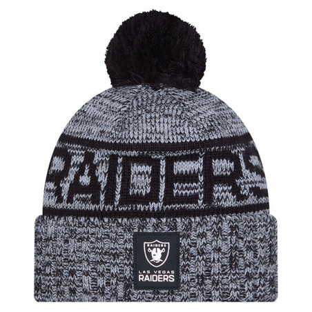 NEW ERA LAS VEGAS RAIDERS OFFICIAL 2025 SIDELINE SPORT POM KNIT CAP