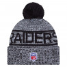 New Era Las Vegas Raiders Official 2025 Sideline Sport POm Knit Cap | Official Las Vegas Raiders Knit Cap Sale