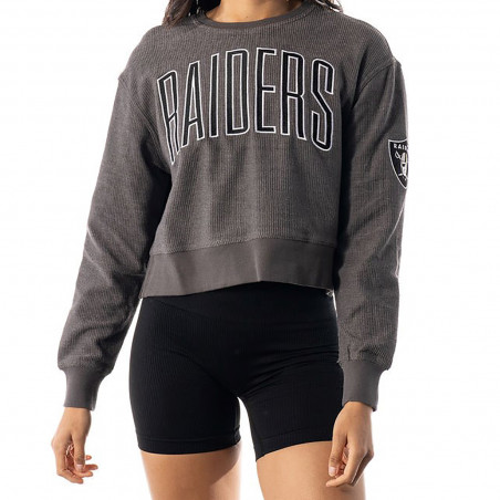 WOMENS RAIDERS RIBBED CROP CREWNECK SWEATSHIRT