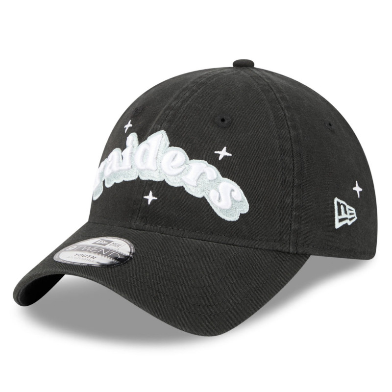 NEW ERA GIRLS YOUTH RAIDERS 9TWENTY BLACK CHEER CAP