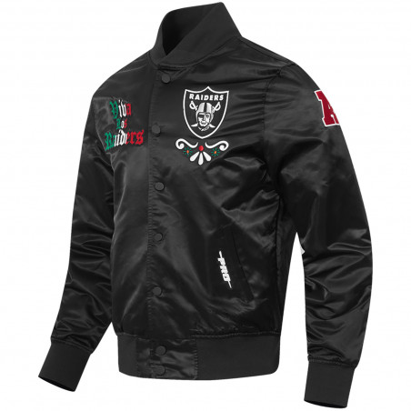 PRO STANDARD VIVA LOS RAIDERS SUGAR SKULL SATIN JACKET