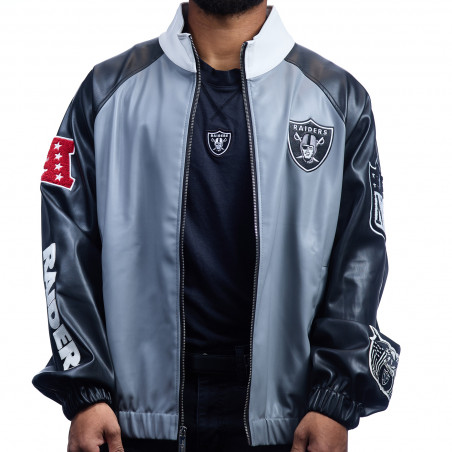 JEFF HAMILTON RAIDERS VEGAN LEATHER TRACK JACKET