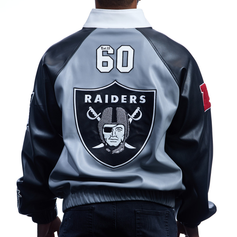 JEFF HAMILTON RAIDERS VEGAN LEATHER TRACK JACKET