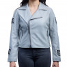 JEFF HAMILTON WOMENS GRAY BIKER JACKET