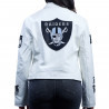 JEFF HAMILTON WOMENS RAIDERS WHITE MOTO JACKET