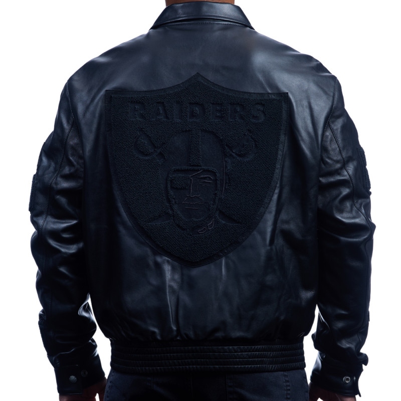 JEFF HAMILTON RAIDERS LAMBSKIN LEATHER TONAL JACKET