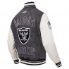 PRO STANDARD RAIDERS REBEL ATHLETICS DENIM VARSITY JACKET