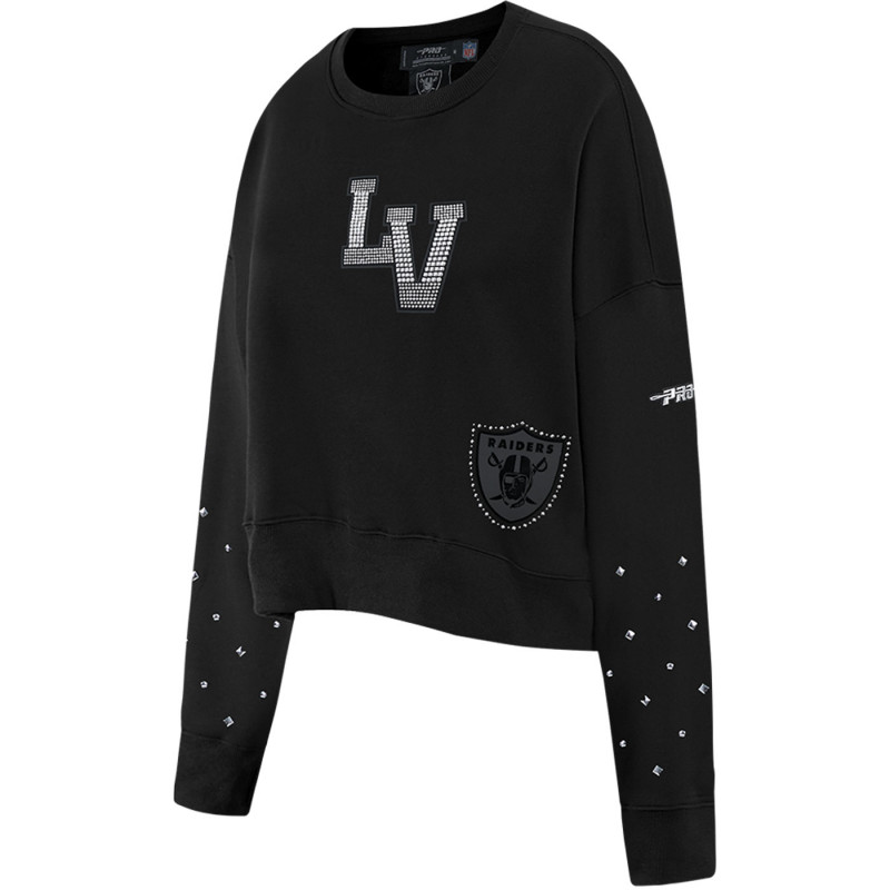 PRO STANDARD WOMENS SILVER RENEGADE FLEECE CREWNECK SWEATSHIRT