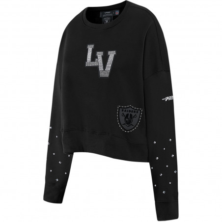 PRO STANDARD WOMENS SILVER RENEGADE FLEECE CREWNECK SWEATSHIRT