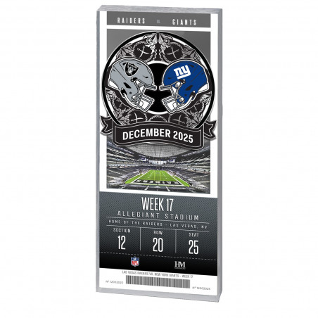 RAIDERS VS. GIANTS 2025 GAME DAY ACRYLIC TICKET