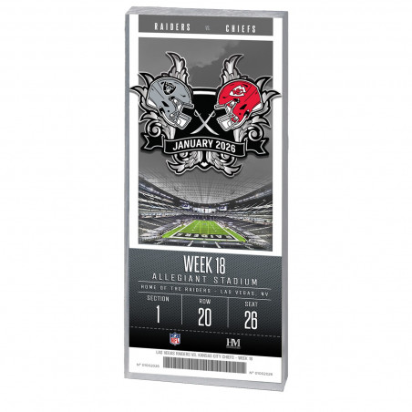 RAIDERS VS. CHIEFS 2025 GAME DAY ACRYLIC TICKET