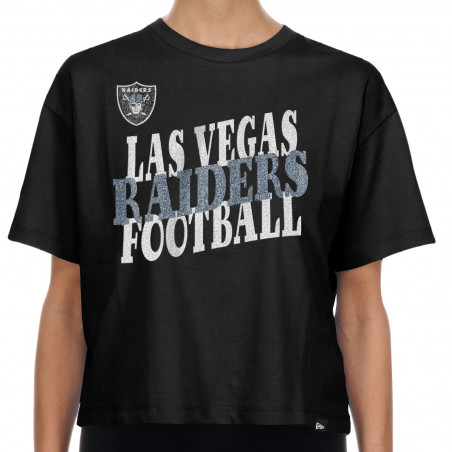 NEW ERA WOMENS LAS VEGAS RAIDERS GAMEDAY GLITTER GEL TEE