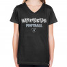 NEW ERA GIRLS RAIDERS FOOTBALL FLIP SEQUIN V-NECK TEE