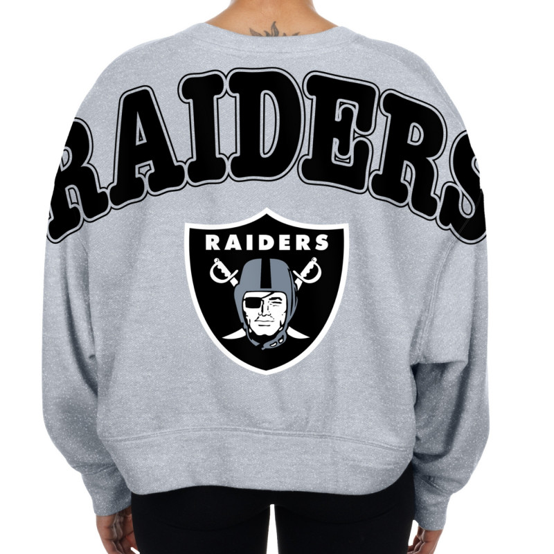 NEW ERA WOMENS RAIDERS GLAM GAME V-NECK SWEATSHIRT