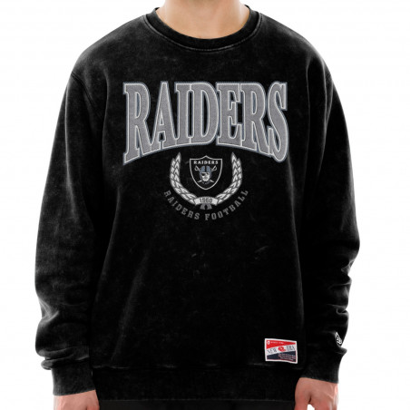 NEW ERA RAIDERS WASHED THROWBACK CREWNECK SWEATSHIRT