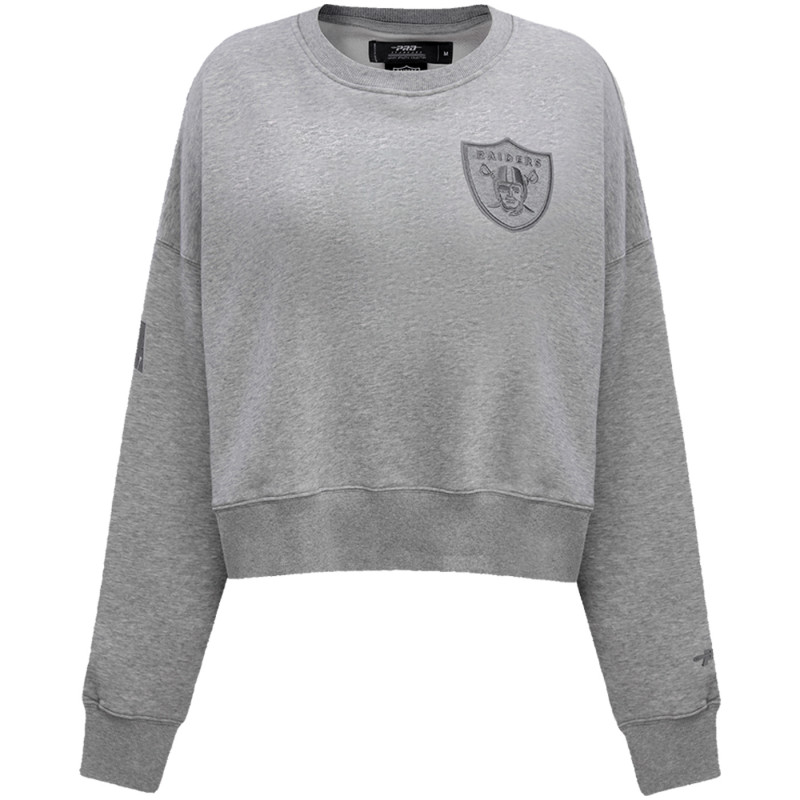 PRO STANDARD RAIDERS WOMENS NEUTRAL FLEECE CREWNECK SWEATSHIRT