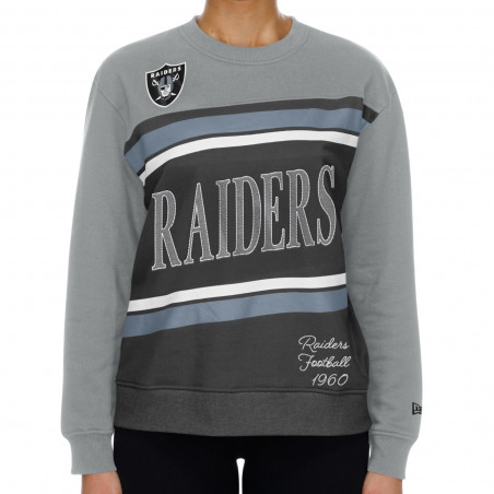 NEW ERA WOMENS RAIDERS GAMEDAY COLORBLOCK CREWNECK SWEATSHIRT