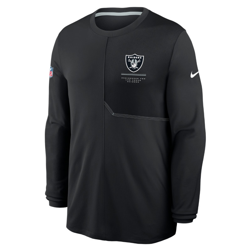 NIKE LAS VEGAS RAIDERS DRI-FIT COACH UV LONG SLEEVE TEE