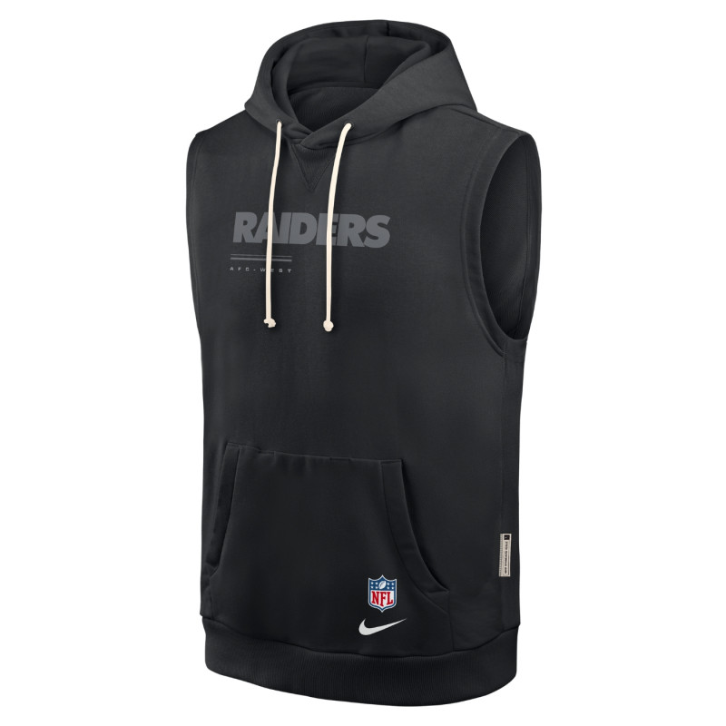 NIKE LAS VEGAS RAIDERS DRI-FIT FLEECE SLEEVELESS HOODIE