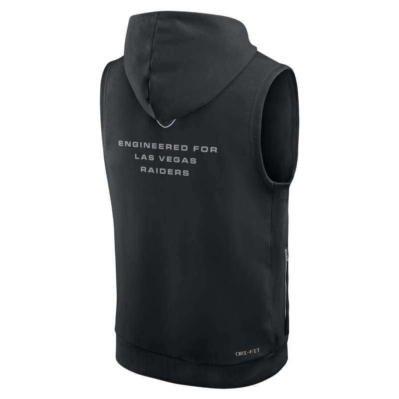 NIKE LAS VEGAS RAIDERS DRI-FIT FLEECE SLEEVELESS HOODIE