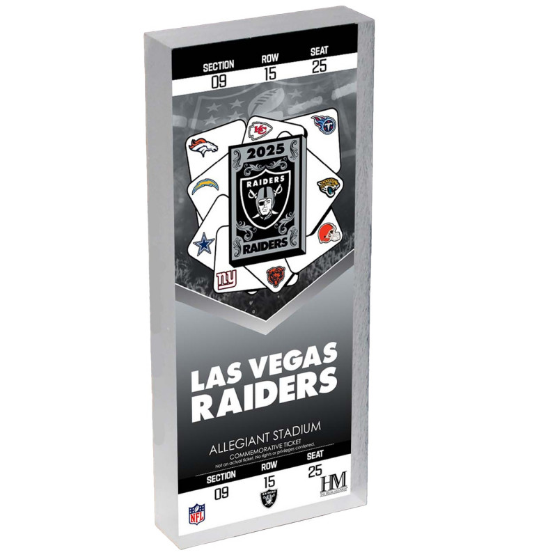 RAIDERS 2025 SCHEDULE ACRYLIC TICKET