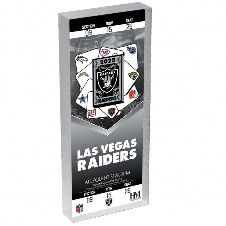 RAIDERS 2025 SCHEDULE ACRYLIC TICKET