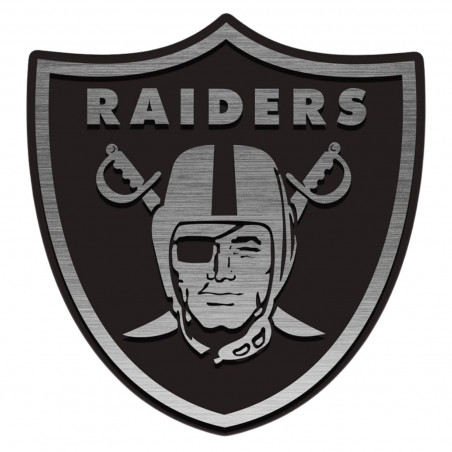RAIDERS 3X3 ANTIQUE NICKEL AUTO EMBLEM