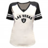 WOMENS LAS VEGAS RAIDERS PLUS RHINESTONE GLITTER V-NECK TEE