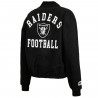 WEAR BY ERIN ANDREWS WOMENS RAIDERS BLACK DENIM BOMBER JACKET