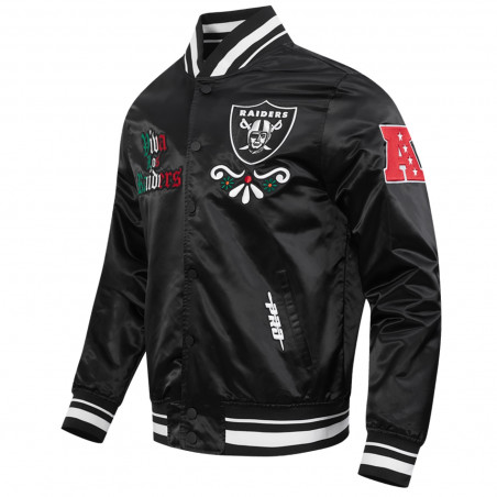PRO STANDARD VIVA LOS RAIDERS SUGAR SKULL SATIN JACKET