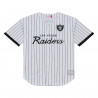 MITCHELL & NESS LAS VEGAS RAIDERS HEAD COACH STRIPED MESH BUTTON UP SHIRT