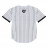 MITCHELL & NESS LAS VEGAS RAIDERS HEAD COACH STRIPED MESH BUTTON UP SHIRT