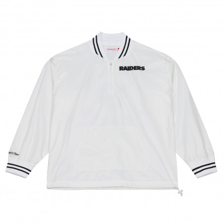 MITCHELL & NESS LAS VEGAS RAIDERS MONOCHROME QUARTER-ZIP WINDBREAKER JACKET
