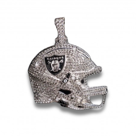 GLD RAIDERS HELMET PENDANT AND 22-INCH CUBAN CHAIN