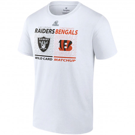 RAIDERS VS BENGALS 2021 WILD CARD REPEATING DUEL TEE