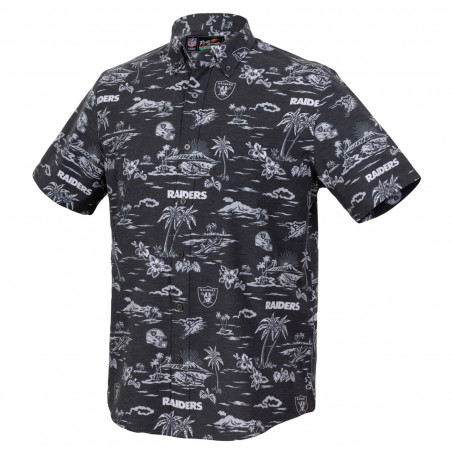 RAIDERS GAME DAY BLACK BUTTON-UP SHIRT