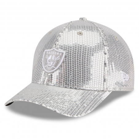 NEW ERA GIRLS RAIDERS 9FORTY SILVER SEQUIN CAP