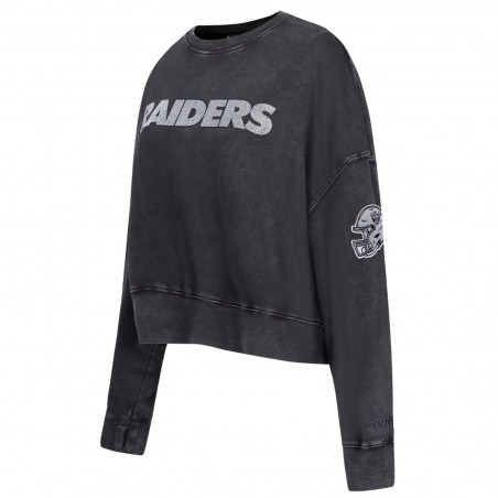 PRO STANDARD WOMENS RAIDERS WASHED JEWELS CREWNECK SWEATSHIRT