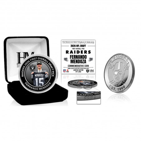 RAIDERS FERNANDO MENDOZA 2026 NFL DRAFT COMMEMORATIVE SILVER COIN