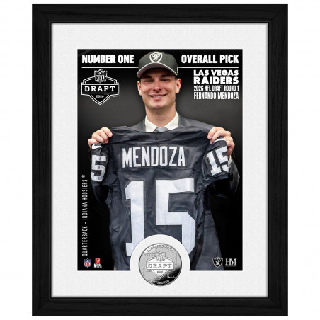 RAIDERS FERNANDO MENDOZA 2026 NFL DRAFT SILVER COIN COMMEMORATIVE PHOTO MINT